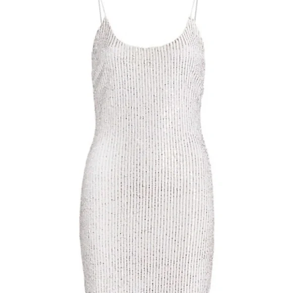 Alice and olivia white sequin dress 2025